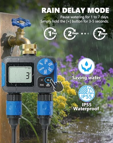 Sprinkler Timer with Brass Swivel, Hose Timers for Watering - size: 2 Outlet