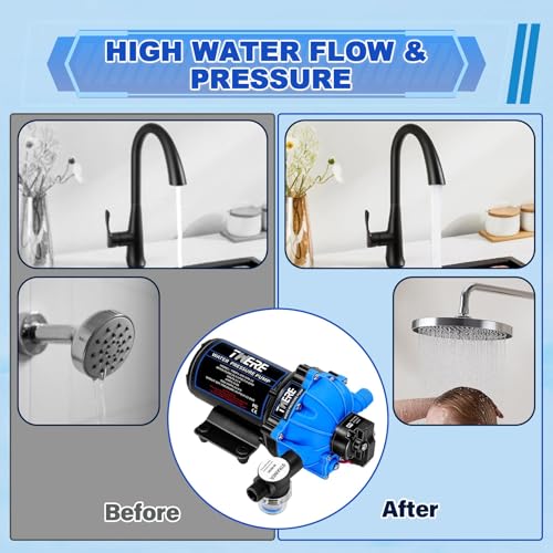 12V DC Water Pressure Pump,Sprayer Pump,7.0GPM 70PSI Five Chamber Diaphragm Water Pump,Up to 10FT 250W Self-Priming with Heavy Duty Pressure Switch,Ideal for Agricultural Spraying Marine Yacht - color: Blue