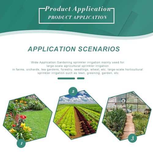 VIHOSE 1-1/2 '' Agriculture Irrigation Sprinkler Large Area Farm Gun | Irrigation Sprinkler, Aluminum, 360° Rotating Impact, Agricultural Cannon Watering Spray, for Garden Farm Lawn Diameter - size: 1-1/2 Inch