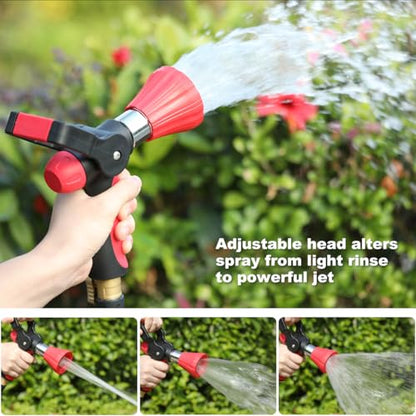 FANHAO High Pressure Fireman's Spray Nozzle, Heavy Duty Metal Hose Nozzle - color: Red