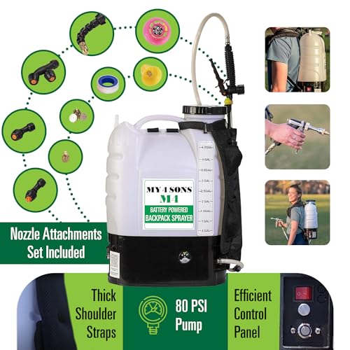 My 4 Sons M4 Battery Powered Backpack Sprayer with 15ft Extension Hose