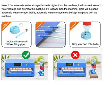 Automatic Egg Incubator Digital Poultry Hatcher Machine ith Automatic Egg Turning, Temperature & Humidity Control, Efficient LED Lighting for Chicken Geese Ducks Pigeons Quails (128 Eggs, B)