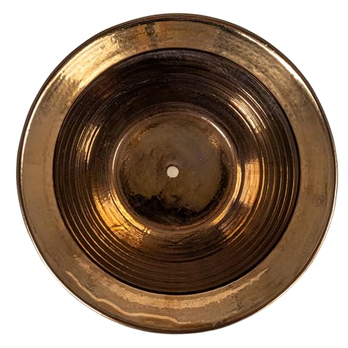 Creative Co-Op Embossed Textured Stoneware Planter, Metallic Gold - color: Metallic Gold