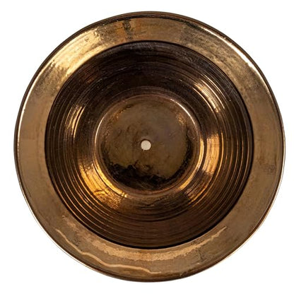 Creative Co-Op Embossed Textured Stoneware Planter, Metallic Gold - color: Metallic Gold