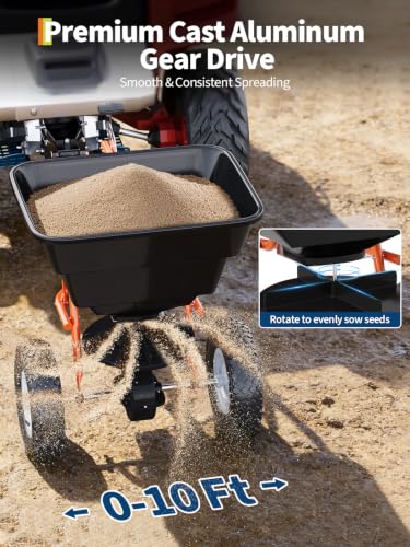 85 lbs Tow-Behind Broadcast Spreader, Pull Behind Fertilizer&Seed Spreader