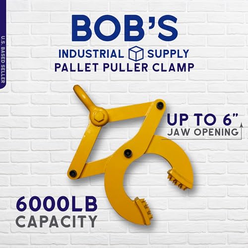 BISupply Pallet Puller Clamp, 6,000 lb pound Pulling Capacity, Pallet Grabber Hook Puller Tool for Forklift Chain