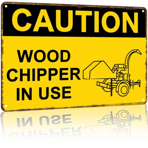 Caution Wood Chipper in Use Aluminum Metal Sign 8 x 12 Inch