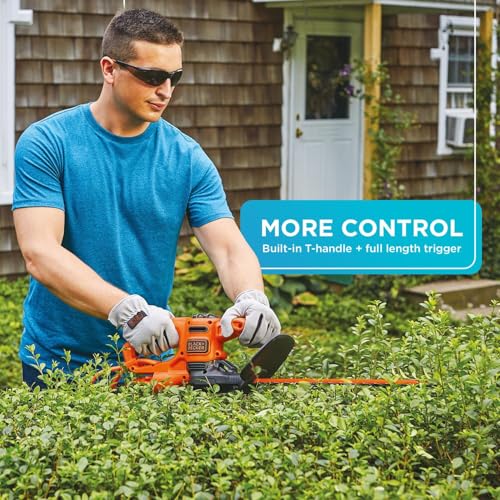 BLACK+DECKER Electric Hedge Trimmer, 16-Inch 3.0 Amp Compact Corded Power Hedge Trimmer (BEHT100)