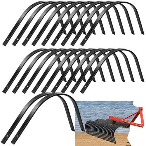 Blulu 12 Pack Rock Rake Tines 1" x 5/16" One Bolt Mount Replacement for Landscape Rakes Heat-Treated Clam Rake Tines for Clamming Yard Equipment Maintenance and Restoration