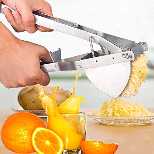 LHS Stainless Steel Potato Ricer and Masher, Heavy Duty Commercial Food Masher, Ergonomic Comfort Grip, Extra Large Capacity, Dishwasher Safe (Black) - color: Black