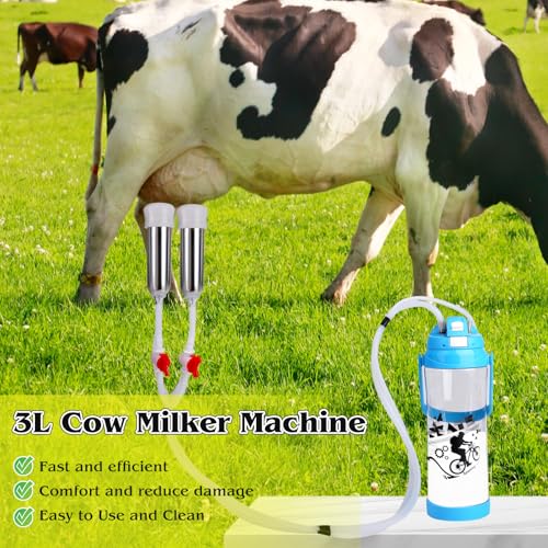 3l Electric Milking Machine for Cow| Pulsation Vacuum Pump| Save Labor