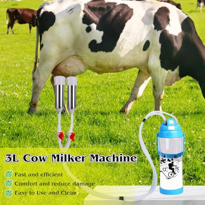 3l Electric Milking Machine for Cow| Pulsation Vacuum Pump| Save Labor