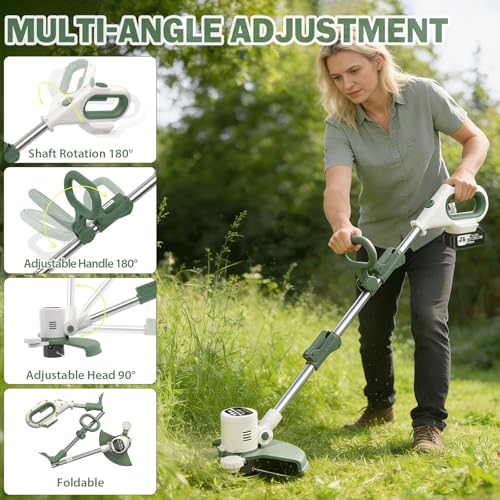 21V Cordless Weed Wacker Eater, 3-in-1 Auto Feed String Trimmer