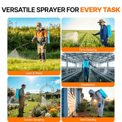 OGERY Battery Powered Backpack Sprayer 4 Gallon - color: Blue