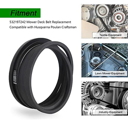 532197242 Mower Deck Belt 48 Inch, 197242 Replacement Belt
