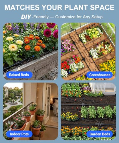40FT Main tube1/2 Drip Irrigation System Kit with 40 Adjustable Nozzles - size: Drip 40 Nozzles+237FT All Quick-connect