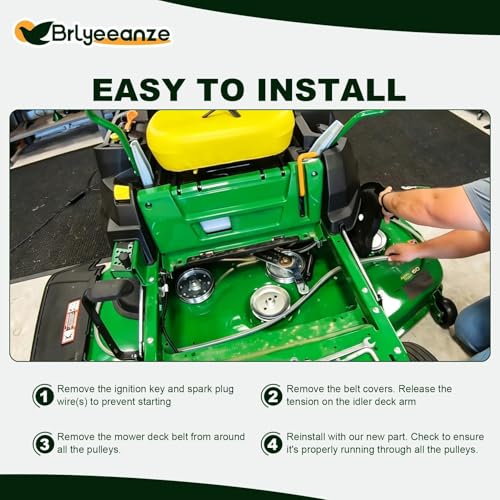 539117245 Deck Belt for Husqvarna Z246 RZ4623 RZ46i RZ4619 RZ4621 RZ 4623 RZ 5422 RZ 5424 Mowers with 46" Deck Replace M118756 539 11 72-45（5/8" x 123"） - size: 123"L x 0.625"W