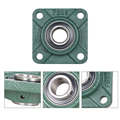 2Pcs UCF205-16 Pillow Block Bearings 1 Inch Bore Square Flange Mounted Pillow Block Bearing 4 Bolt, Self Alignment