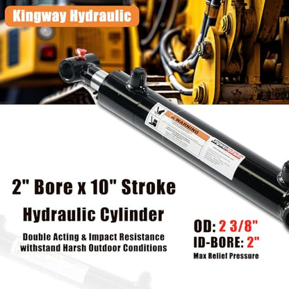 KINGWAY Hydraulic Cross Tube Cylinder, 2" Borex10" Stroke, 3000 PSI SAE#6 - size: 2“x10"-WT