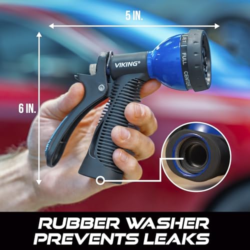 VIKING Garden Hose Nozzle with 8 Spray Patterns for Washing Cars - style: 8 Pattern Hand Control