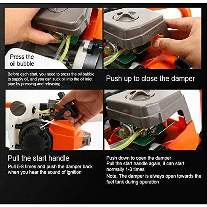 62cc Post Hole Digger Gas Powered Earth Digger 3 Bits + 3 Rods - size: 62cc+3 auger(3"5"8")+3 Ext(24"24"24")