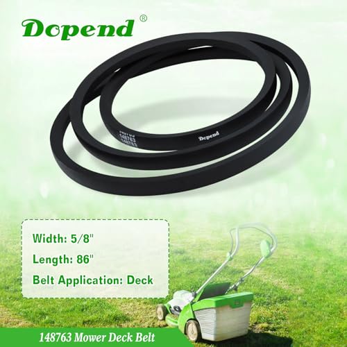 532148763 148763 Mower Deck Belt 5/8'' x 86'' for Craftsman, Husqvarna YTH180, YTH1746, GT200, GTH200, GTH225 Lawn Tractor Riding Mower, Replaces 148763 Craftsman Deck Belt 532148763, 531300769 - size: 148763