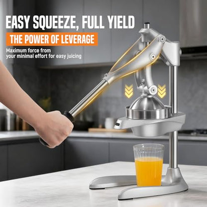 Manual Juicer,Stainless Steel Countertop Juice Press for Citrus