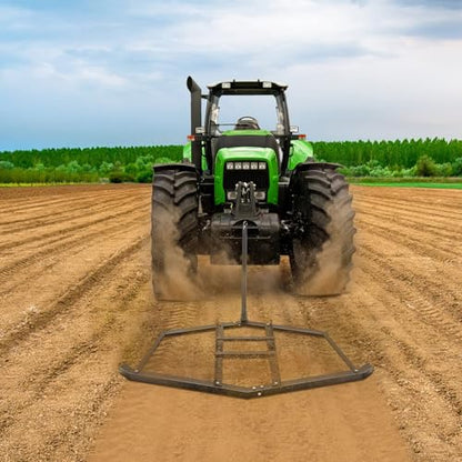 Heavy Duty 90 Inch Steel Driveway Drag Harrow – Adjustable Tow Behind Grader Rake with Pin Hitch for ATV/UTV/Lawn Tractor – Excellent for Leveling Gravel, Soil, Sand & Arena Maintenance - size: 90 inch