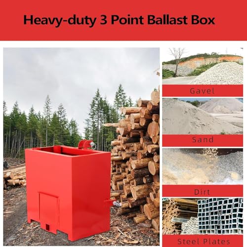 3 Point Ballast Box W/ 2" Hitch Receiver 800 Lbs Capacity 3 Point Category 1 Fits Cat 1 Tractor Attachment