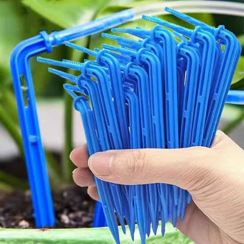 15pcs Bend Arrow Dripper 90 Degree Micro Drip Irrigation Kit Emitters for 4/7mm Hose Garden Watering Tools Saving Drippers (Blue) - color: Blue