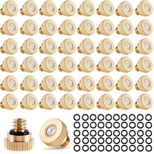 50 Pack Brass Misting Nozzles with 50Pc Misting Nozzles O Ring - size: 50pc 0.3mm-Misting Nozzle With O Ring