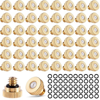 50 Pack Brass Misting Nozzles with 50Pc Misting Nozzles O Ring - size: 50pc 0.3mm-Misting Nozzle With O Ring