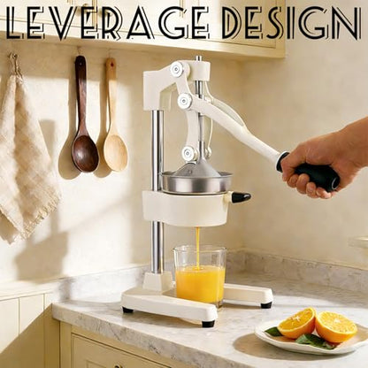 Cast Iron Juicer Hand Press Heavy Duty, Orange Juicer - color: White