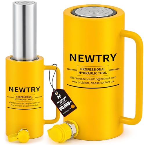 NEWTRY 30T Long Stroke Hydraulic Ram Jack, 6" Porta Power with Auto Retract - size: 30T