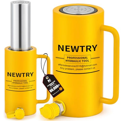 NEWTRY 50T Long Stroke Hydraulic Ram Jack, 6" Porta Power with Auto Retract - size: 50T