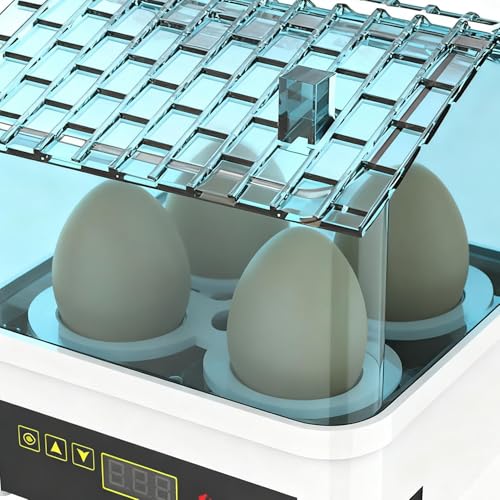 Incubators for Hatching Eggs 4-Grid Transparent LED Display Manual Turning