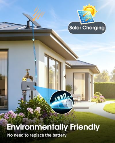 Solar WiFi Water Timer,Solar Hose Timer for Garden,365Day Power,Brass Value - size: 1 Zone-Solar-Brass