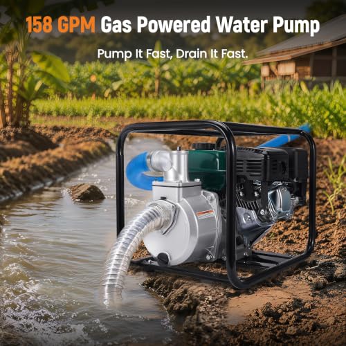 maXpeedingrods Gas Powered Water Pump 2 inch,158 GPM 7HP Semi Trash Pump