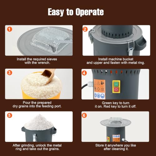 Grain Mill Corn Grinder, 1000w Electric Feed Grinder Mill 25L - size: 25L Round