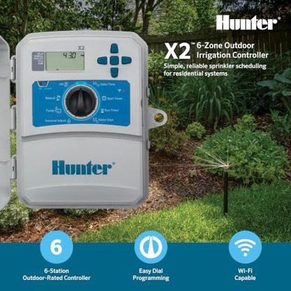 Hunter Industries Hydrawise X2 6-Station Outdoor Irrigation Controller, white - style: 6-Station