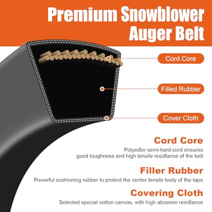 Podoy 405143 Deck Drive Belt 1/2" x 105.5", 46" Mower Deck Belt, 1 Pack
