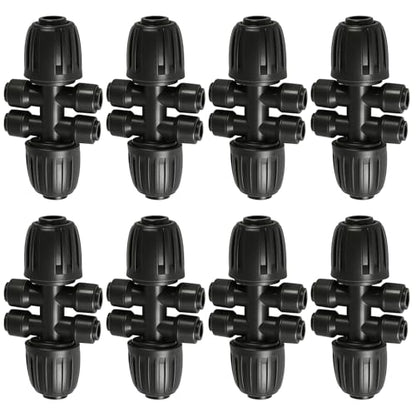 8 PCS 1/2" to 1/4" Drip Irrigation Tee Fitting,6 Way Quick Connect - size: 8PCS 1/2" to 1/4" Connect (6 Way))