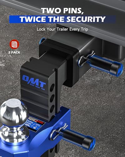OMT 2 Pack Locking Hitch Pin Set with 5/8" Pin for 2 2.5 3 Inch Receiver - color: Black, size: 2, 2.5 & 3 in - 2 Pack