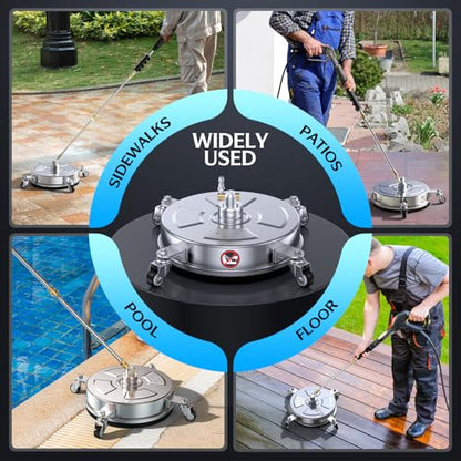 14" Pressure Washer Surface Cleaner 4500 PSI with 304 Stainless Steel