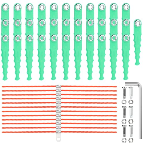34 Pack Quickload SF-080 Replacement Blades & 0.11" Pre-Cut Line Compatible with Black Decker SF-080-BKP GH3000 LST540 GH3000R LST540B Weed Eater String Trimmer Edger,with Screw Parts(53 Pack) - color: Black Decker SF-080 34Blades+12Line