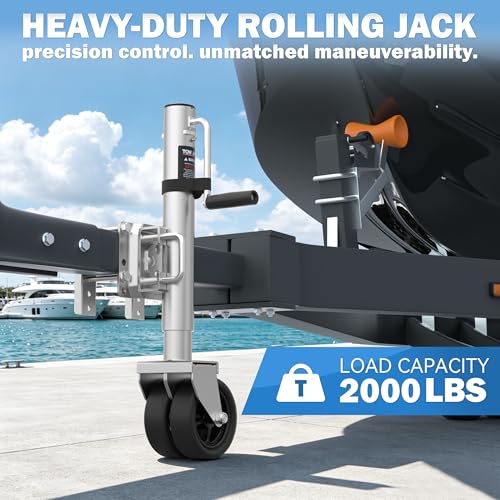 2000 lbs Upgraded Boat Trailer Jack,10" Lift, Bolt On Trailer Jack - color: Silver