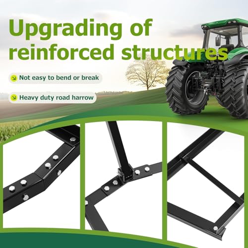 WUTIST Heavy Duty Drag Harrow 84" Width Tow Behind Drag Harrow Rake