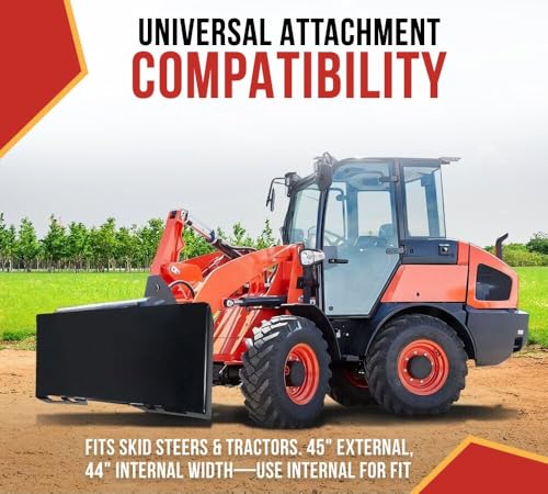 Mytee Products 5/16” Universal Quick Attach Plate Compatible w/ Kubota & Bobcat Skid Steers & Tractors - Heavy Duty Grade 50 Steel Skid Steers Quick Attachment Mount Plate - size: 5/16 Inch