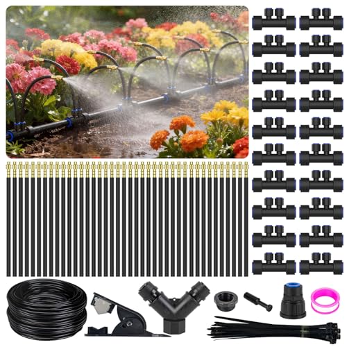Drip Irrigation System 2 Ports - 360°Adjustable Garden Watering System - size: 66FT