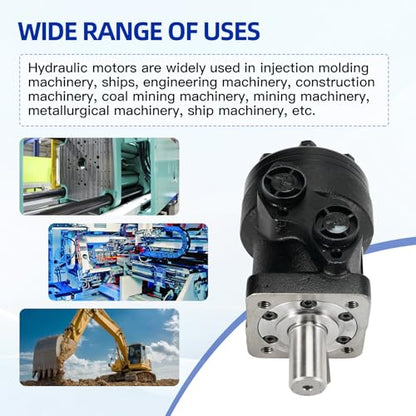 Hydraulic Motor 255040F3DD22AAAA 9-8287 98287, 4 Bolt Mount, Shaft 1" Dia. x 1-3/4" Keyed, Reversible Clockwise Rotation, Roller Stator, Fit for White WR Series, One Year Quality Assurance